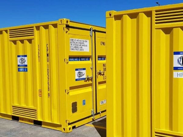 Image of 2x 10ft Dangerous Goods Shipping Containers side by side