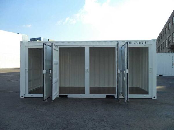 20'ft container 4Man White 4 Doors Open