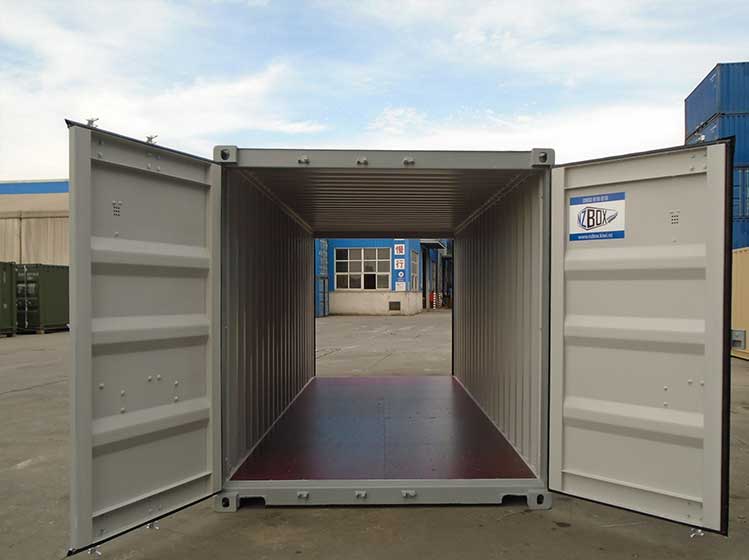 20'ft Container DD Grey Doors Open