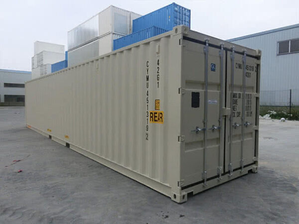 40ft-double-door-shipping-container-beige-rear-left