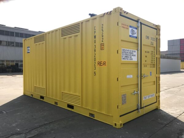 20ft high cube dangerous goods shipping container closed doors