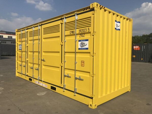 20ft high cube dangerous goods shipping container side view