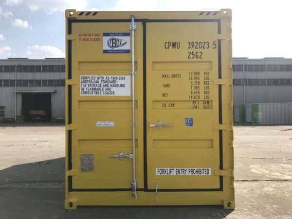20ft high cube dangerous goods shipping container rear end door