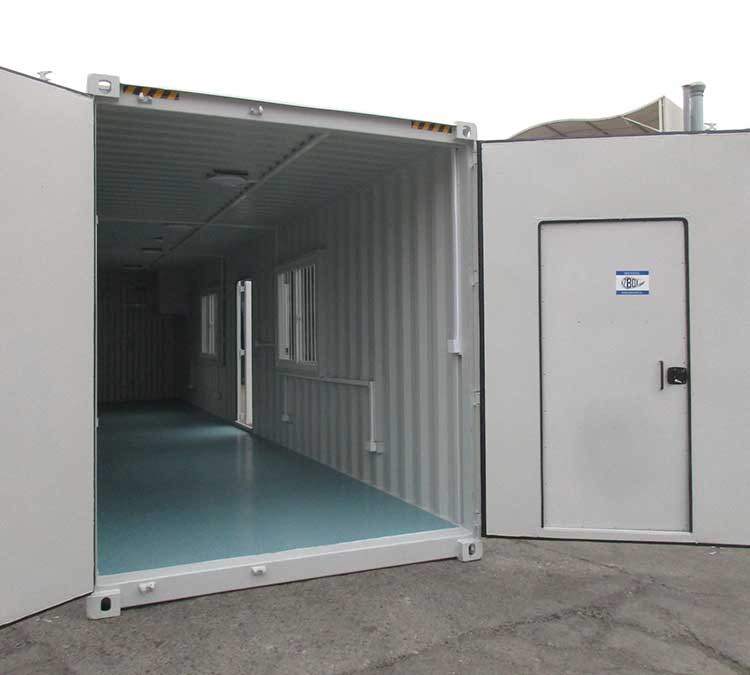 40ft cube high shipping container office doors open