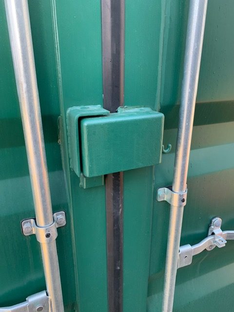 Shipping container lockbox green