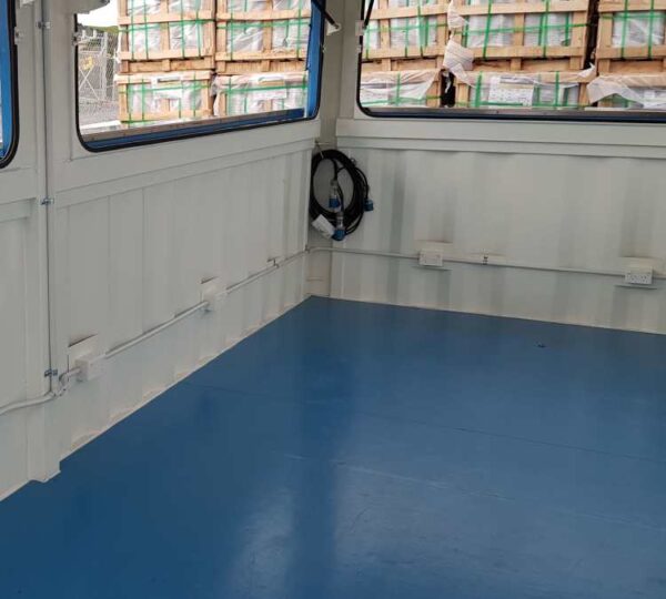 Interior of 20ft hospitality shipping container