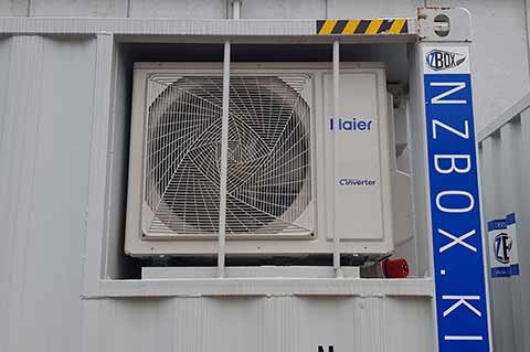 Cavity heat pump and air conditioning for shipping container