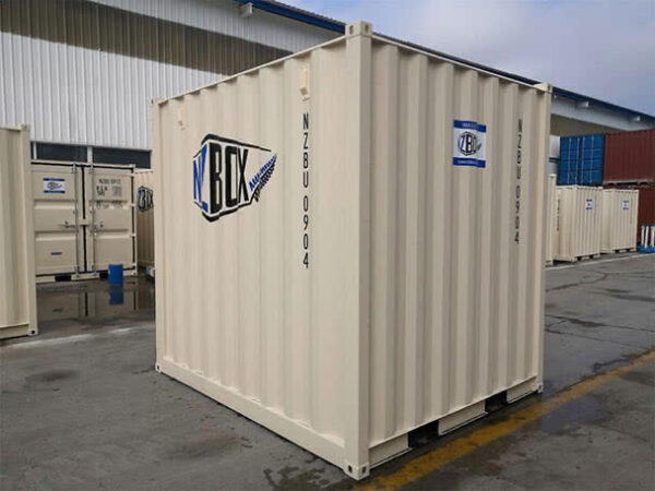 9ft Shipping Container Beige Front Side