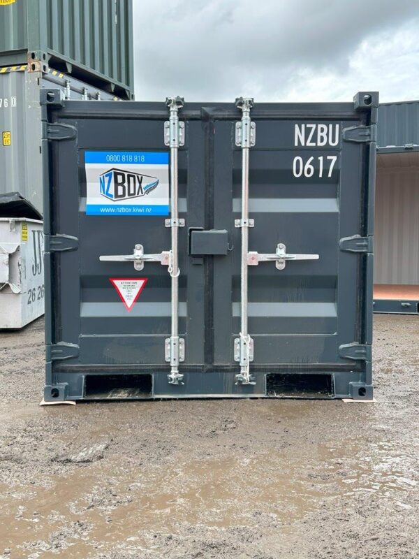 6ft Shipping Container Grey Doors Closed