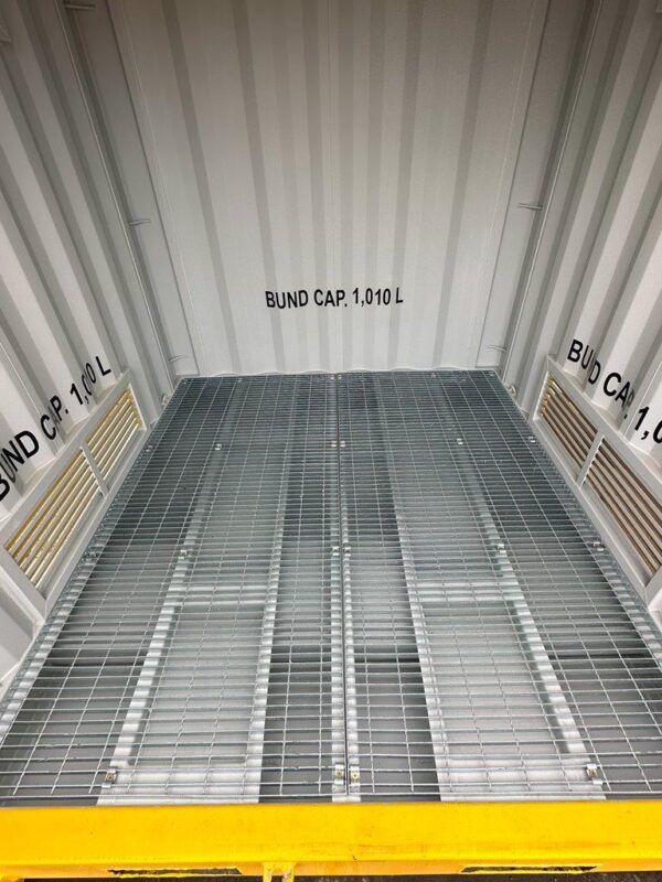 8ft dangerous goods shipping container inside