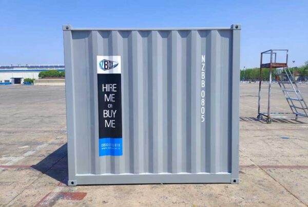 8ft Office Shipping Container Side Grey
