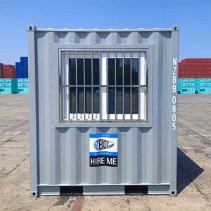 8ft Office Shipping Container Grey Window