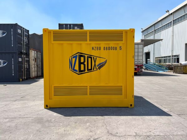 9ft Dangerous Goods Shipping Container Yellow Side View
