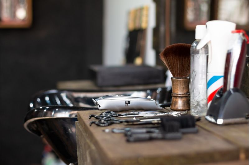 Mobile barbers in a shipping container